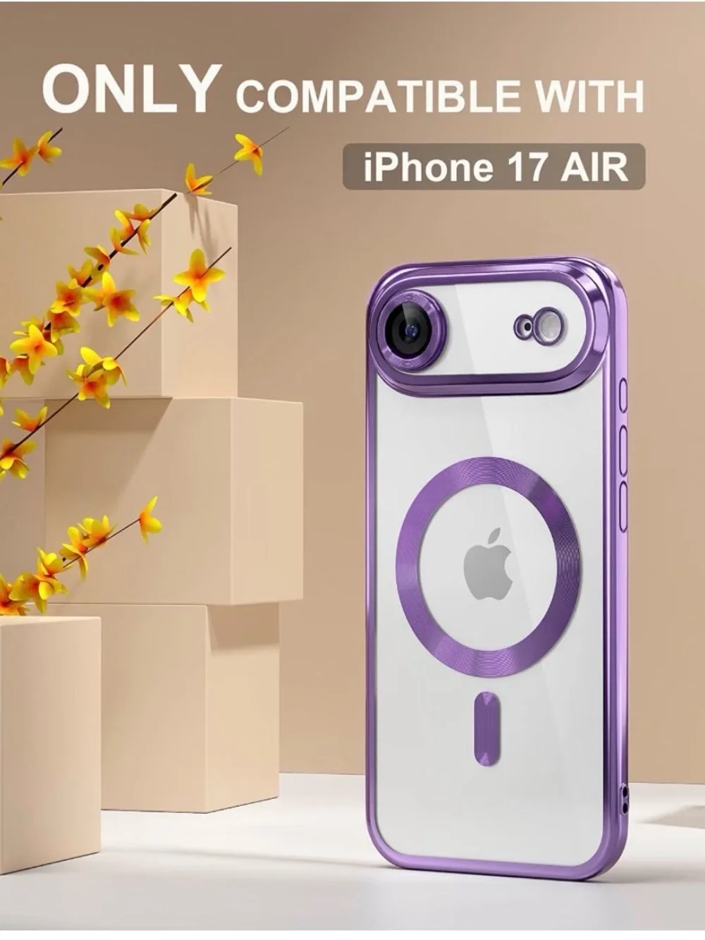 I phone 17 AIR case compatible with MagSafe light purple NEW